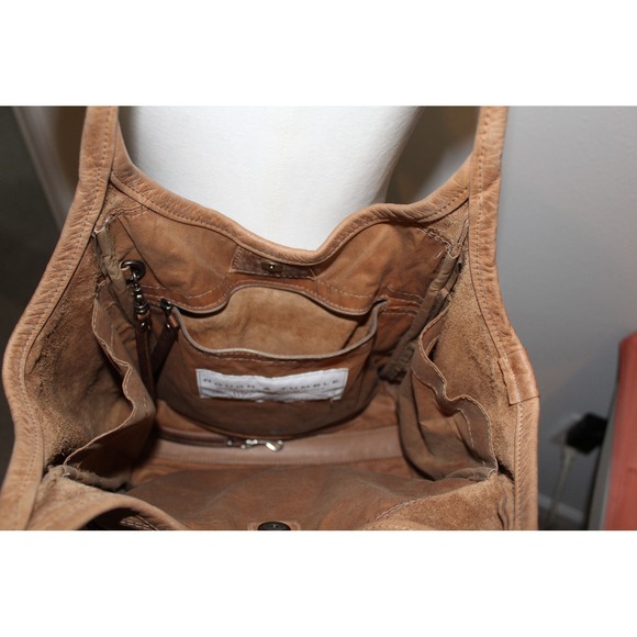 Rough & Tumble Handmade Small Zipper Minimal Tote Saddle Leather Hobo Maine USA - Picture 4 of 6